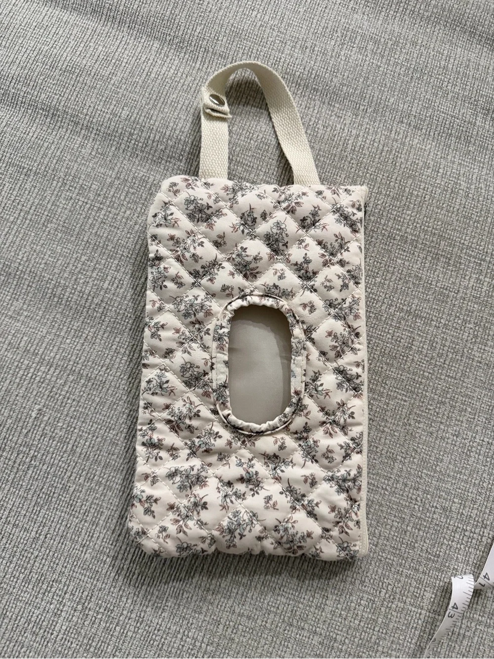 Quilted Floral wipe and diaper Bag in Cream